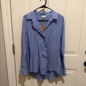 Kori Blue Striped Button Down Shirt